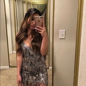 For Love and Lemons Etoile Sequin Mini Dress rare